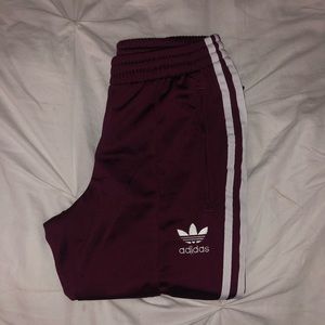 Adidas maroon track pants/ joggers